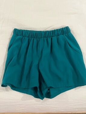 Tyche Teal High-Waist Pull-On Shorts
